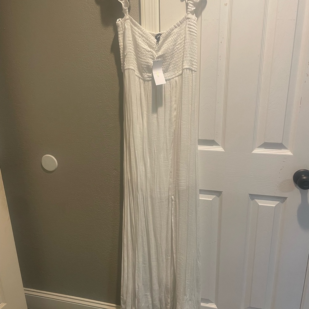 Beautiful off the shoulder white dress from VICI